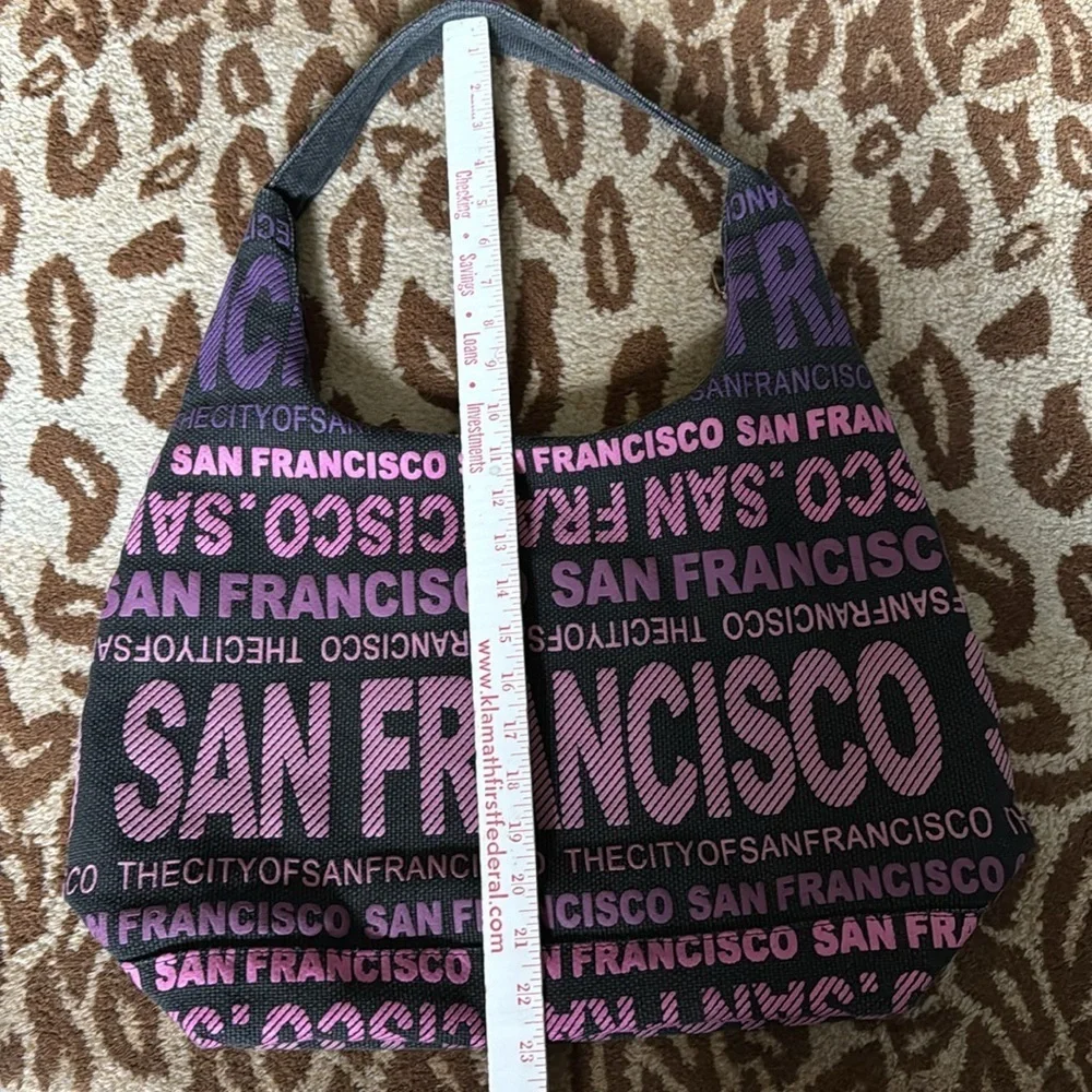 Robin Ruth San Francisco Hobo Bag Purse Womens Novelty Embroidery Canvas